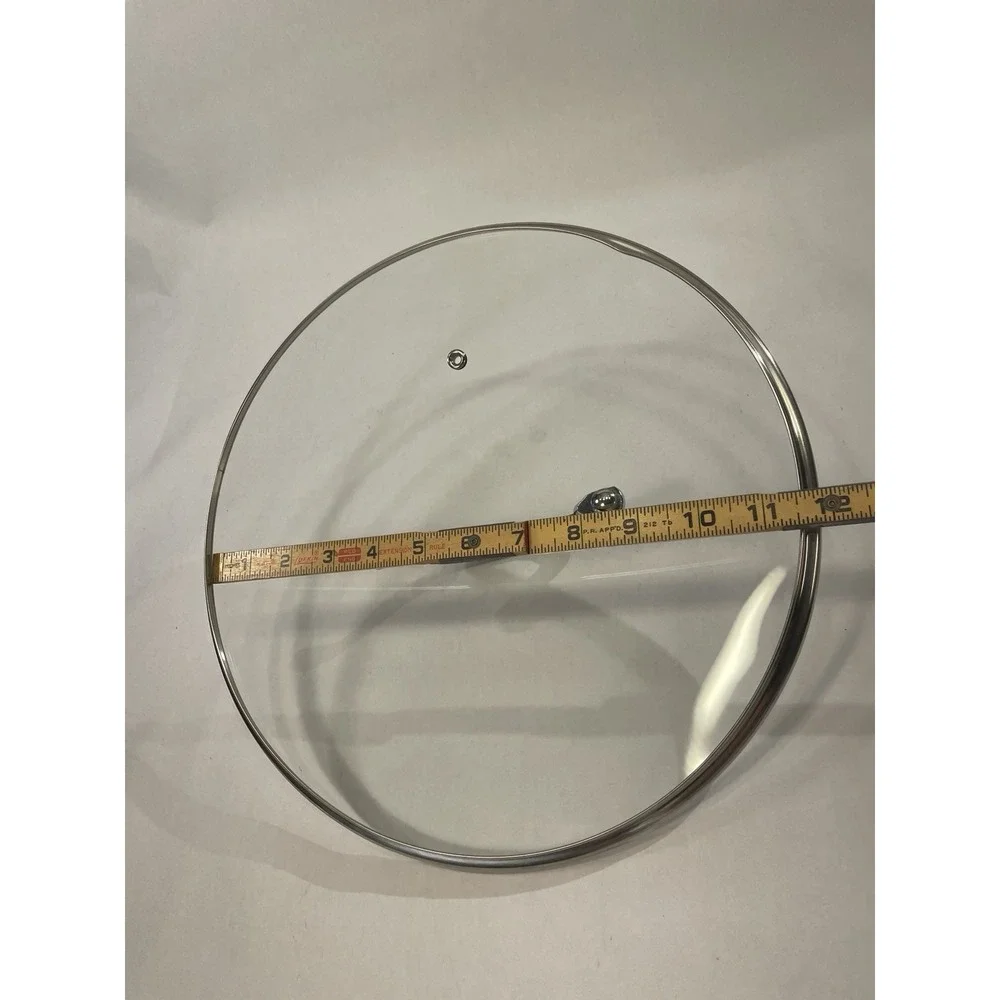 Glass Pot Pan Saucepan Lid Replacement Round Rim: 11.5 in Large Cookware Glass